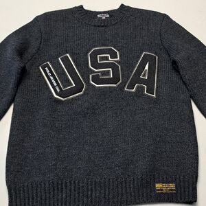 Polo by Ralph Lauren Men's Charcoal USA Crewneck Sweater